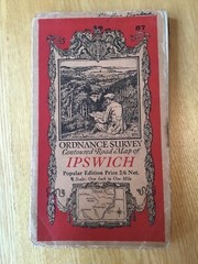 1933 Ordnance Survey One Inch Contoured Road Cloth Map 87 Ipswich (inc Aldeburgh