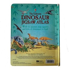 Usborne Dinosaur Jigsaw Puzzle Book Atlas Continents with Discovered Dinosaurs