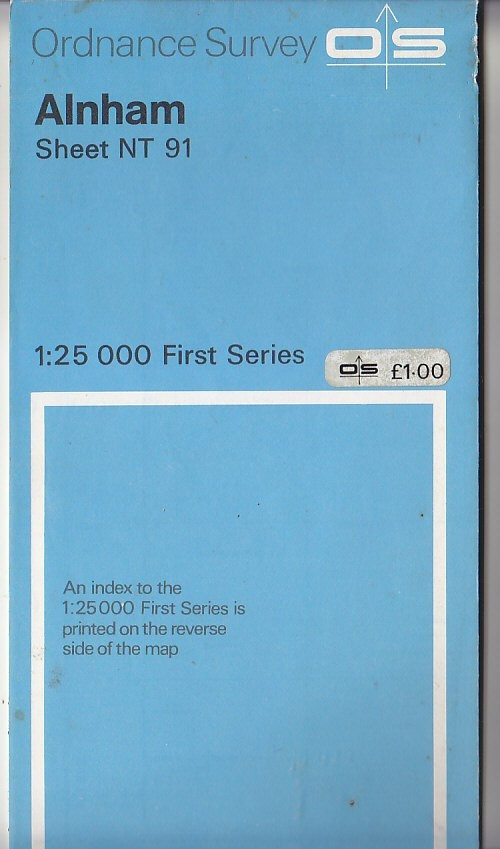 Ordnance Survey – OS 1:25,000 First Series Map Sheet NT 91 Alnham