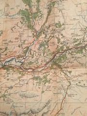 1921 Ordnance Survey One Inch Contoured Road Map 59 Dolgelley And Lake Vyrnwy
