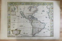 John Speed Map of the Americas (1626) – hand coloured on hand made paper
