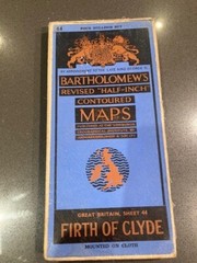 John Bartholomew’s 1947 Cloth Half-Inch Contoured Map Of The Firth Of Clyde