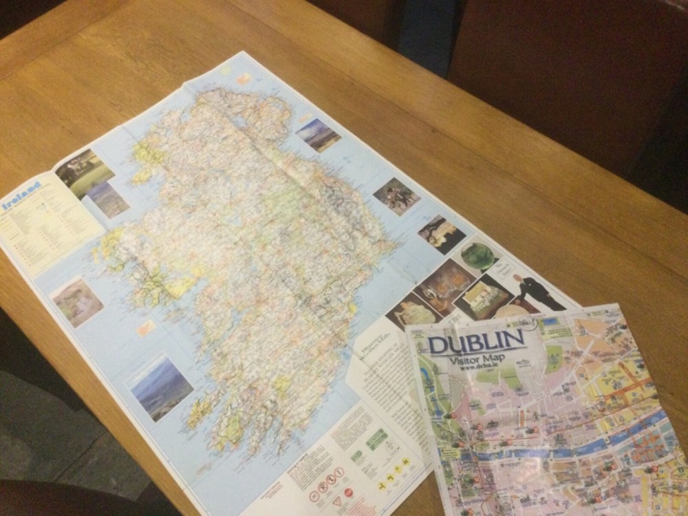 Maps of Ireland and Dublin, vintage maps