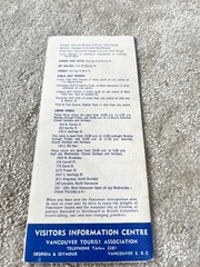 VINTAGE VANCOUVER TOURIST ASSOCIATION MAP 1955 2ND EDITION