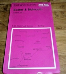First Series Ordnance Survey Map 1:50,000 Sheet 192 Exeter & Sidmouth