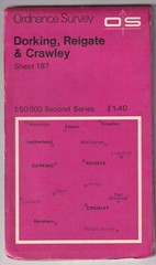 ORDNANCE SURVEY MAP: DORKING, REIGATE & CRAWLEY