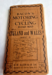 Bacon’s Motoring and Cycling Road Map England and Wales sheet 6 on cloth LONDON