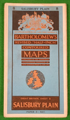 Salisbury Plain – Bartholomew Half-Inch Map – 1959 – Great Britain Sheet 8