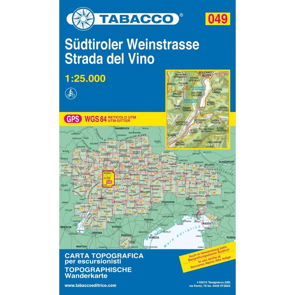 Tabacco Casa Editrice Strada del vino/Südtiroler Weinstrasse (Map) (UK IMPORT)