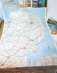 2x Vintage Shell Touring Road Maps England & Scotland – Pre‑Motorway c.1940s