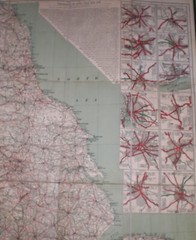 Geographia large antique map ENGLAND & WALES 48×40″ Hardback cover linen-backed