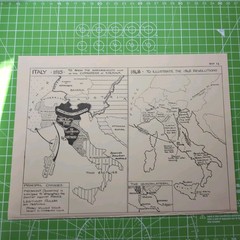 Original Vintage Sketch Map Of Italy 1815 1848 Revolutions Congress Vienna