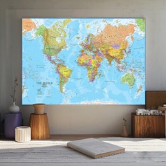 A1 A2 World Map Poster Wall Map of the World Political Geography Decor