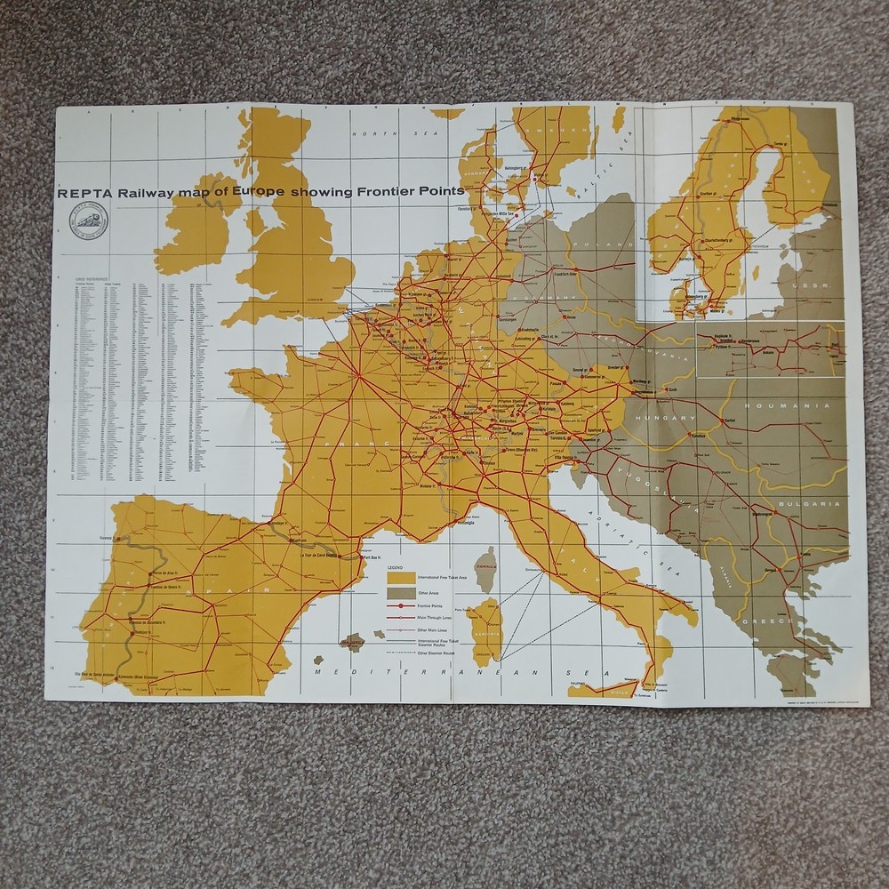 Repta Railway Employees & Public Transport Association Continental Map Vintage