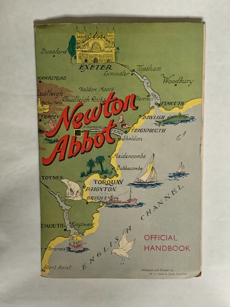 Vintage Guide, Newton Abbott Official Handbook, Softback. 1950 Approx