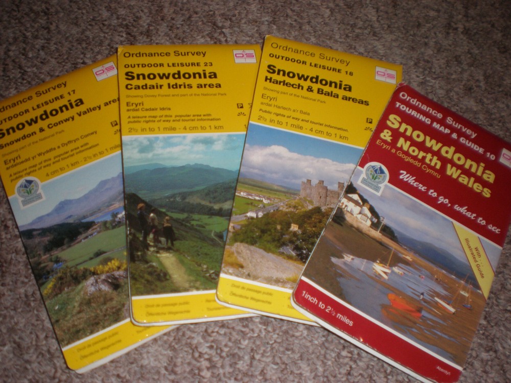 17 18 23 WALES SNOWDON HARLECH SNOWDONIA OL EXPLORER ORDNANCE SURVEY MAPS OS