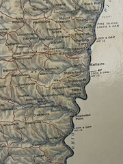 Ohio Shaded Relief Laminated Wall Map by Raven Maps & Images, 1991, 47″ x 44″