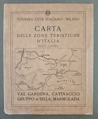 VAL GARDENA MARMOLADA GRUPPO DI SELLA – CARTA MAPPA – TOURING CLUB 1929