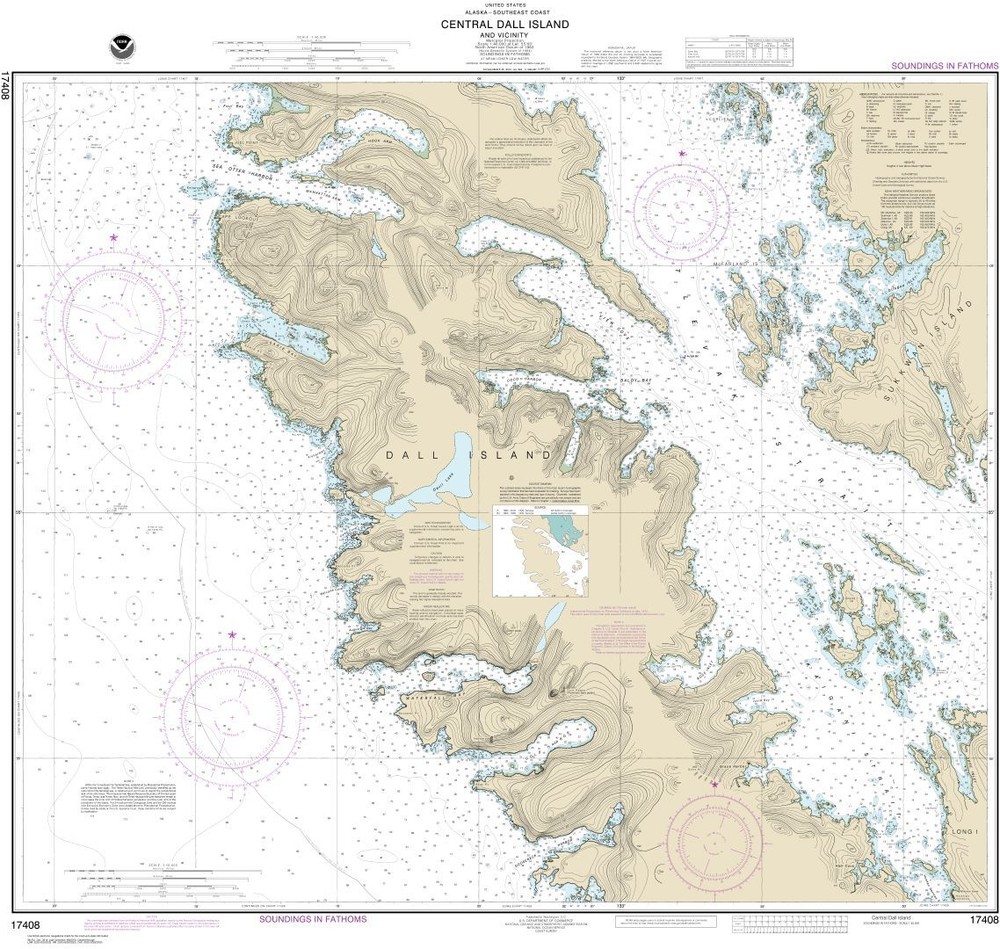 Central Dall Island and vicinity | Waterproof NOAA Chart 17408