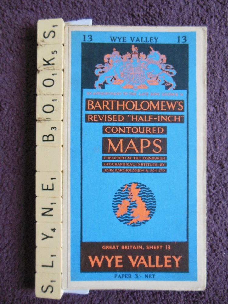 Vintage 1955 Bartholomew Wye Valley Sheet 13 Map Hereford Gloucester Cheltenham
