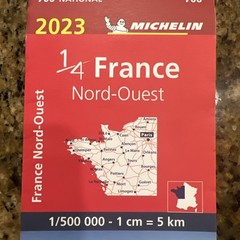 Michelin France National Road Map 1/4 Nord Ouest Region Foldable 706 2023