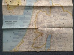Vintage National Geographic Map “Holy Land Today” 1963 – Unmarked