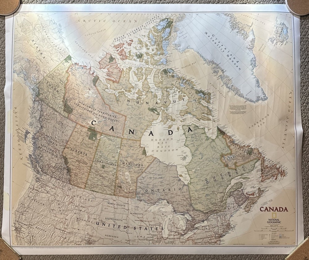 National Geographic Canada Wall Map Classic 38” x 32” 2019 Paper