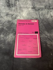 Vintage 70s Ordnance Survey First Series Pink Cover Map 173 Swindon & Devizes