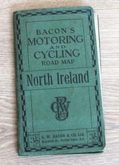Bacon’s Motoring & Cycling Road Map NORTH IRELAND Colour Cloth Fold Out Dublin