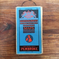 vintage Bartholomews cloth backed map of Pembroke