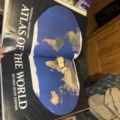 National Geographic Atlas of the World Rev. Sixth Edition Oversized HC Book 1992
