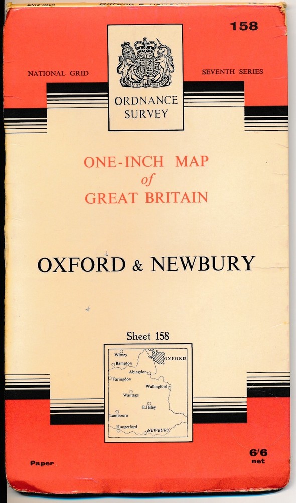 1967 OS Ordnance Survey One Inch Map, Oxford & Newbury. Sheet 158