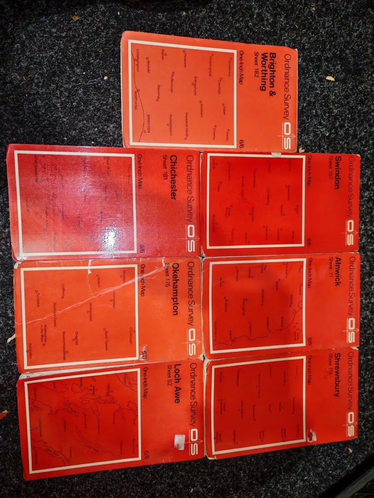 1960’S/70’S Ordinance Survey Maps Bundle Job Lot X7(sh02)