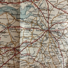 NEWCASTLE CARLISLE Bartholomew Quarter Inch Map No 9 Automobile Association
