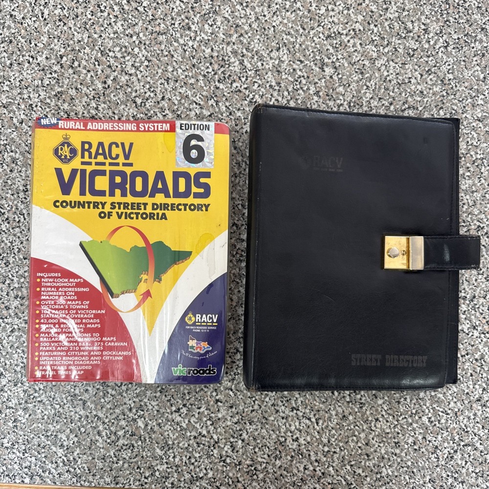 RACV VicRoads Country Street Directory 6th Edition 2004 + RACV Leather Binder