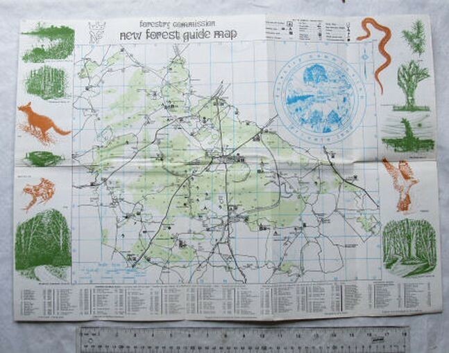 1971 New Forest Guide map, Forestry Commission