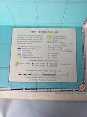 Vintage ESSO Road Map Ireland No. 8 Fold Out Paper 1960s Scale 8 Miles = 1 Inch