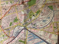 GEOGRAPHIA GREATER MANCHESTER VINTAGE 1940’s HRDCVR COLOUR MAP SALFORD STRETFORD