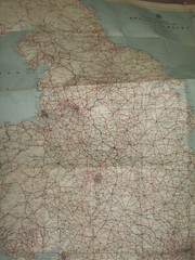 Johnstone’s Motoring Map of England & Wales – ?1930s on cloth