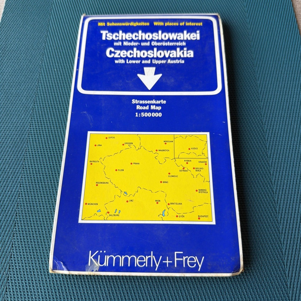 CZECHOSLOVAKIA Road Map 1991 – 1:500000 – Kummerly + Frey