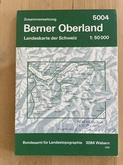Berner Oberland: Zusammensetzung Topographic Map 5004 SwissTopo 1:50,000 Alps