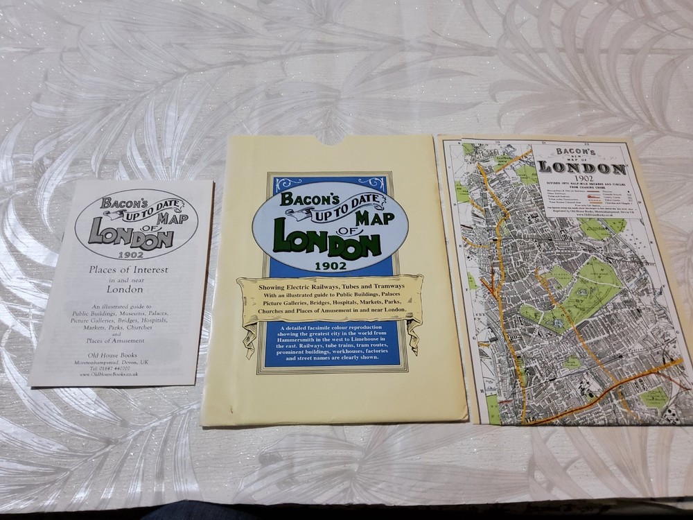 ❤️NEW UNUSED CHEAP❤️G W Bacon’s Up-to-Date Map of London 1902❤️NEW UNUSED RARE❤️