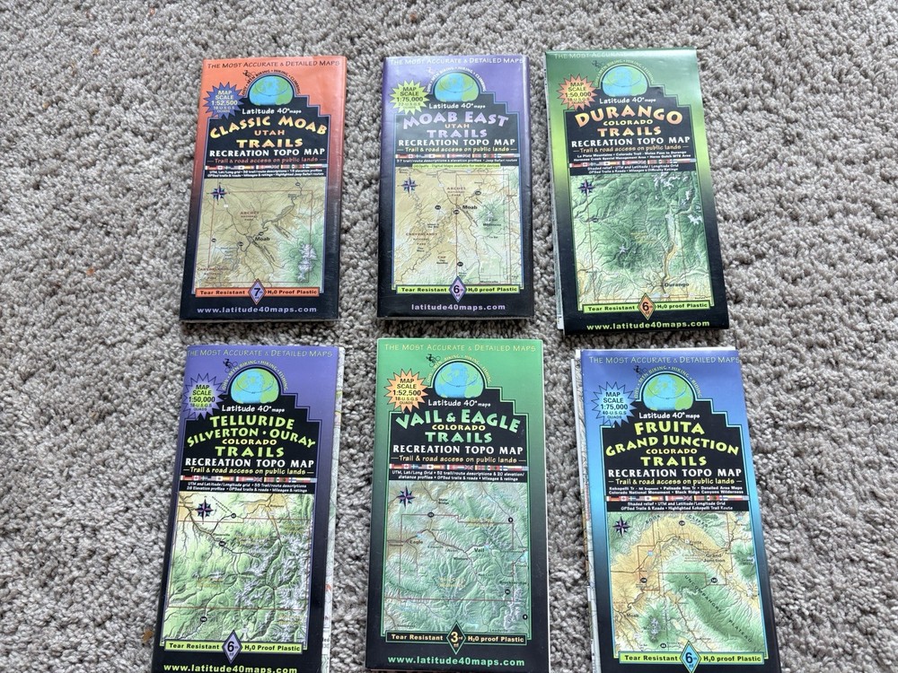 Latitude 40° Recreation Topo Maps CO/UT – Tear Resistant