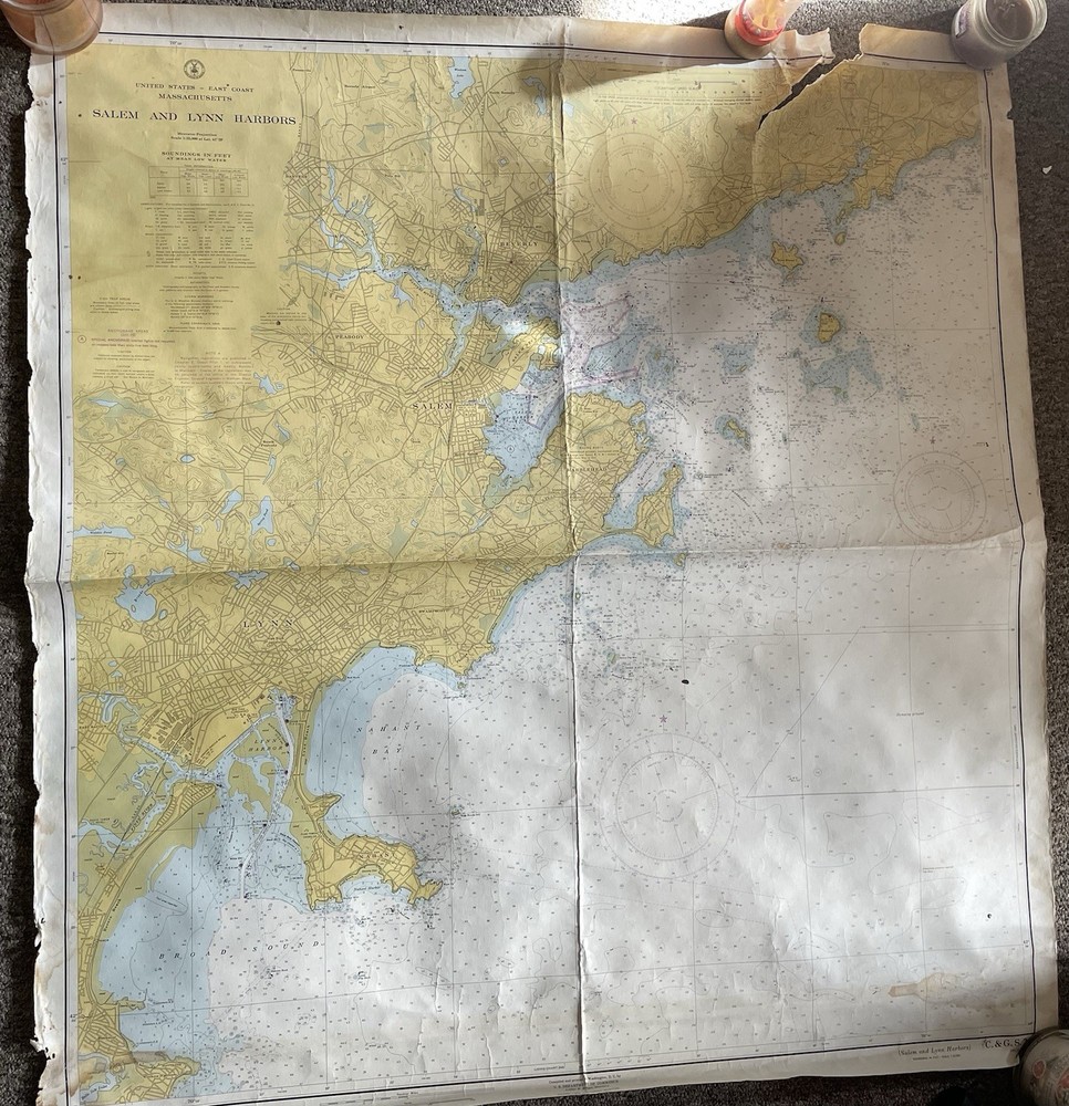 Salem and Lynn Harbors Vintage 1960’s Chart
