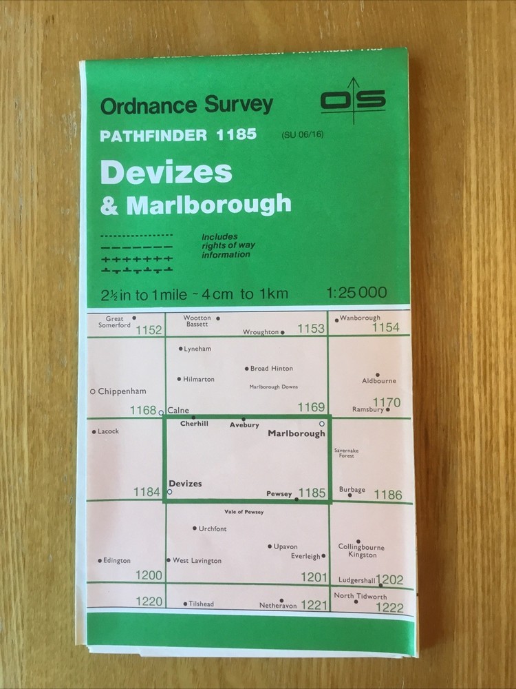 1987 Ordnance Survey Pathfinder Map 1188 SU 06/16 Devizes And Marlborough