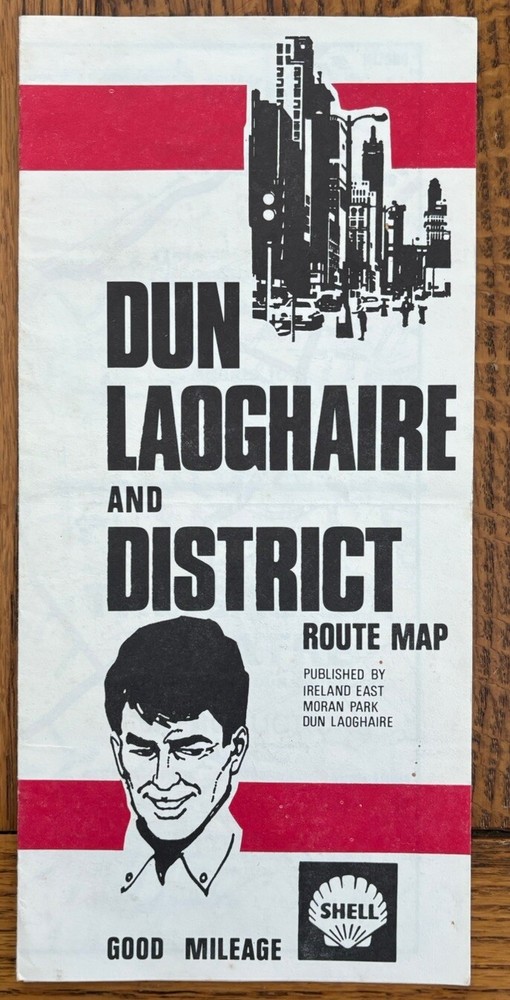 Vintage DUN LAOGHAIRE and DISTRICT ROUTE MAP (Shell)