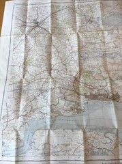 1936 Ordnance Survey One Inch Fifth Edition Cloth Map 108 Chelmsford & Southend
