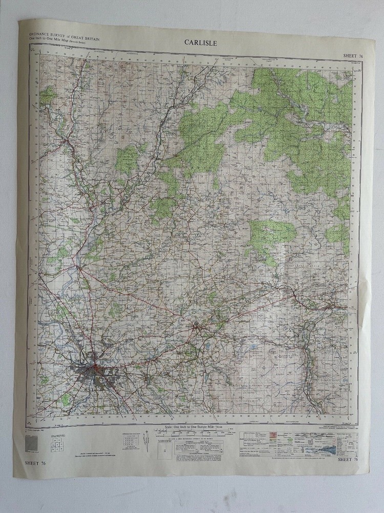 Ordnance Survey, 1 Inch to 1 Mile, Sheet Map no:76, Carlisle, 1963