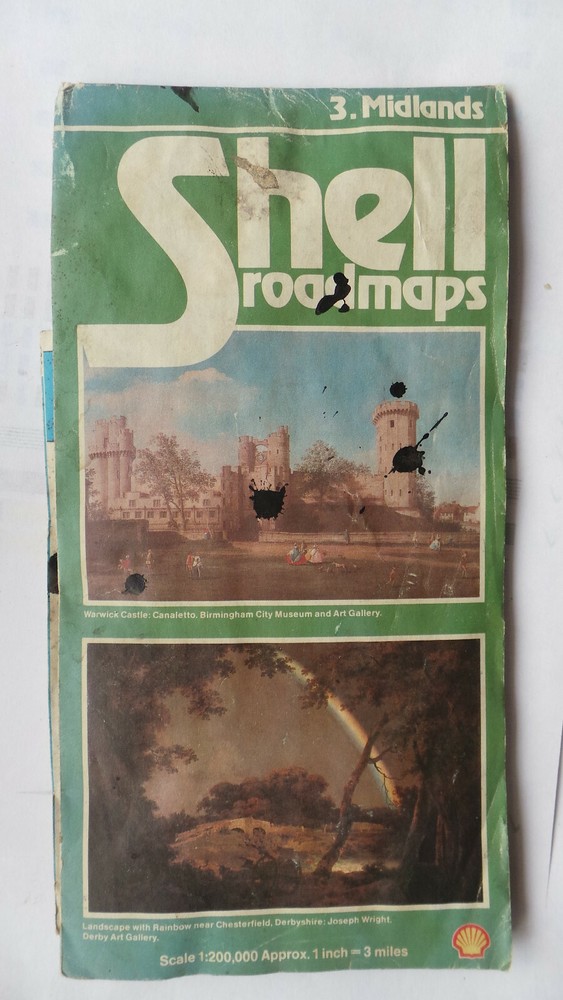 SHELL ROAD MAP MIDLANDS VINTAGE MAPS 1981 IDEAL FOR CONCOURS AND VEHICLE DISPLAY