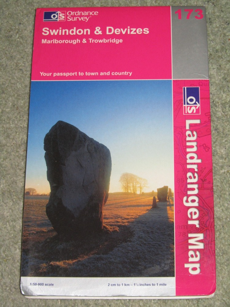 OS Ordnance Survey Landranger Map Sheet 173 Swindon & Devizes – 2002